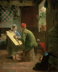 La lección de escritura, 1855